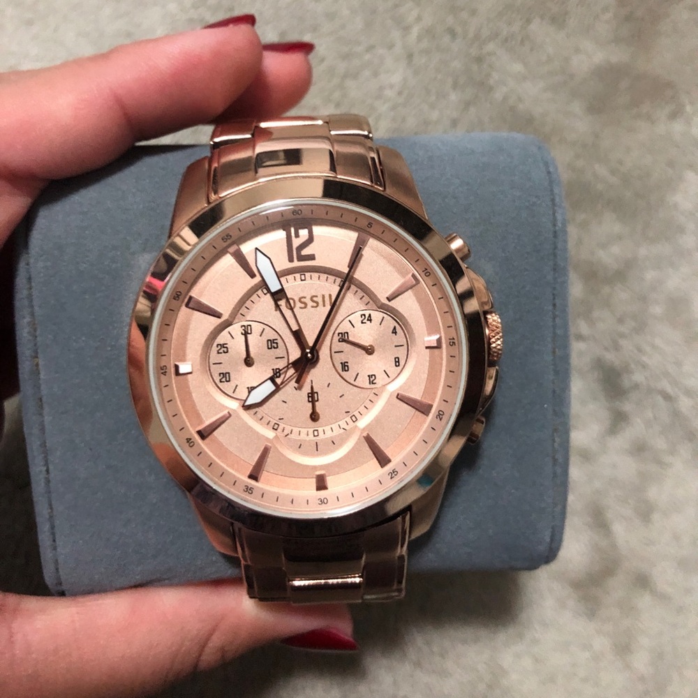 Rose Gold Fossil Chronograph Watch 36mm